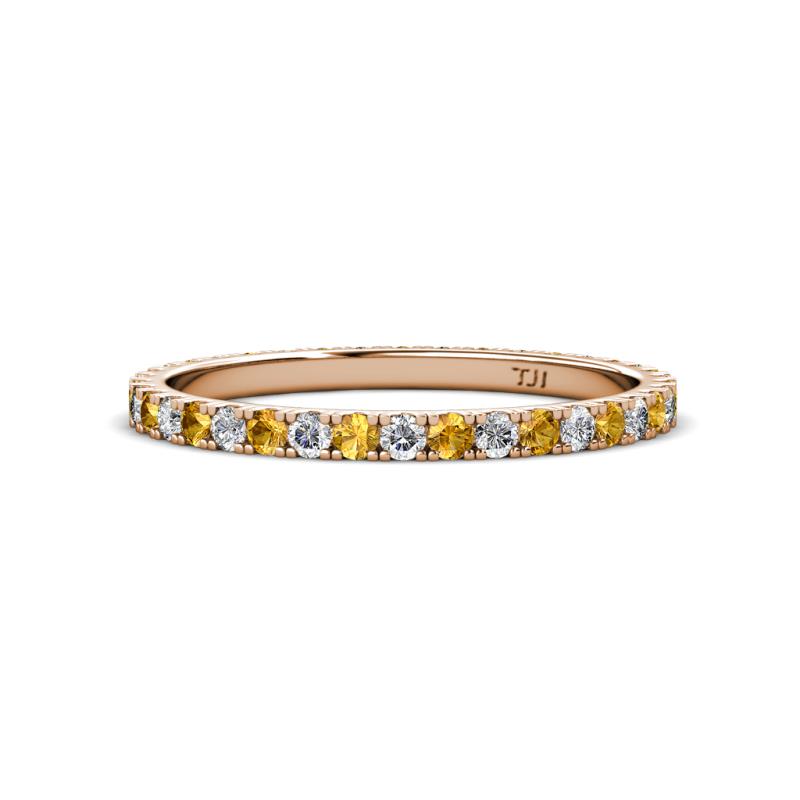 Lara 2.00 mm Citrine and Diamond Eternity Band 