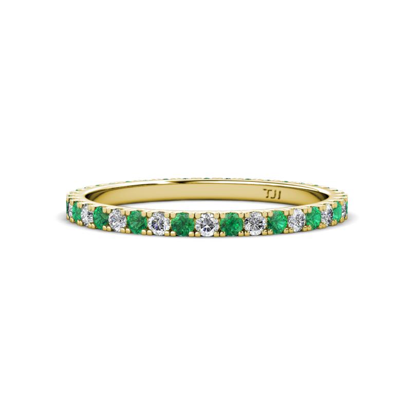 Lara 2.00 mm Emerald and Diamond Eternity Band 