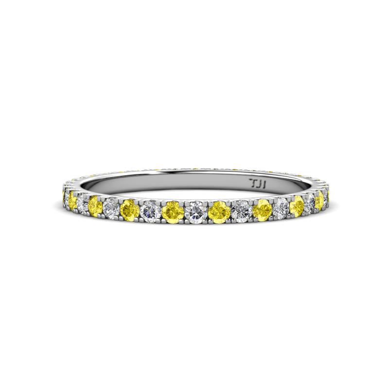 Lara 2.00 mm Yellow Sapphire and Diamond Eternity Band 