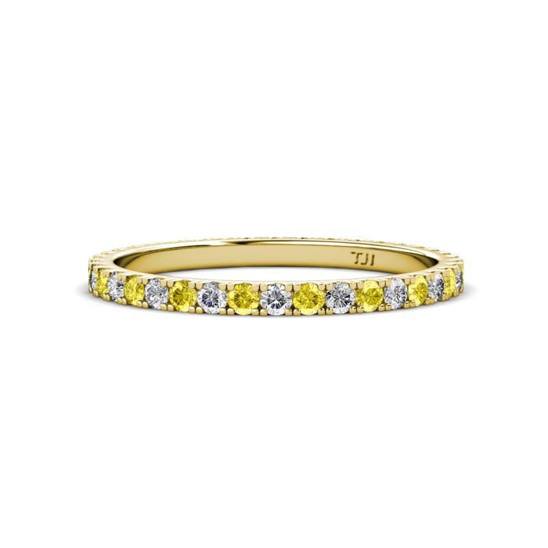 Lara 2.00 mm Yellow Sapphire and Diamond Eternity Band 