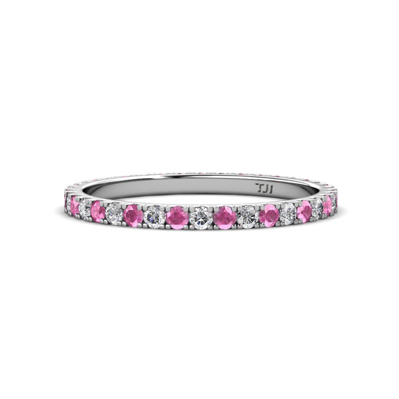 Lara 2.00 mm Pink Sapphire and Diamond Eternity Band 