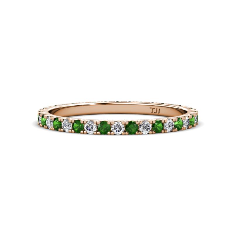 Lara 2.00 mm Green Garnet and Diamond Eternity Band 