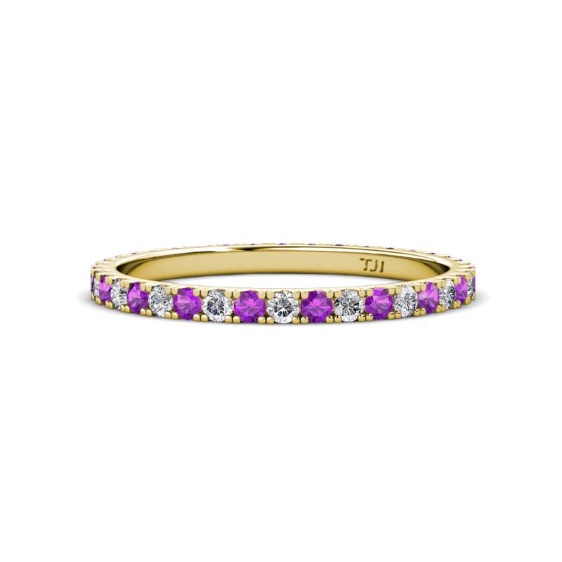 Lara 2.00 mm Amethyst and Diamond Eternity Band 