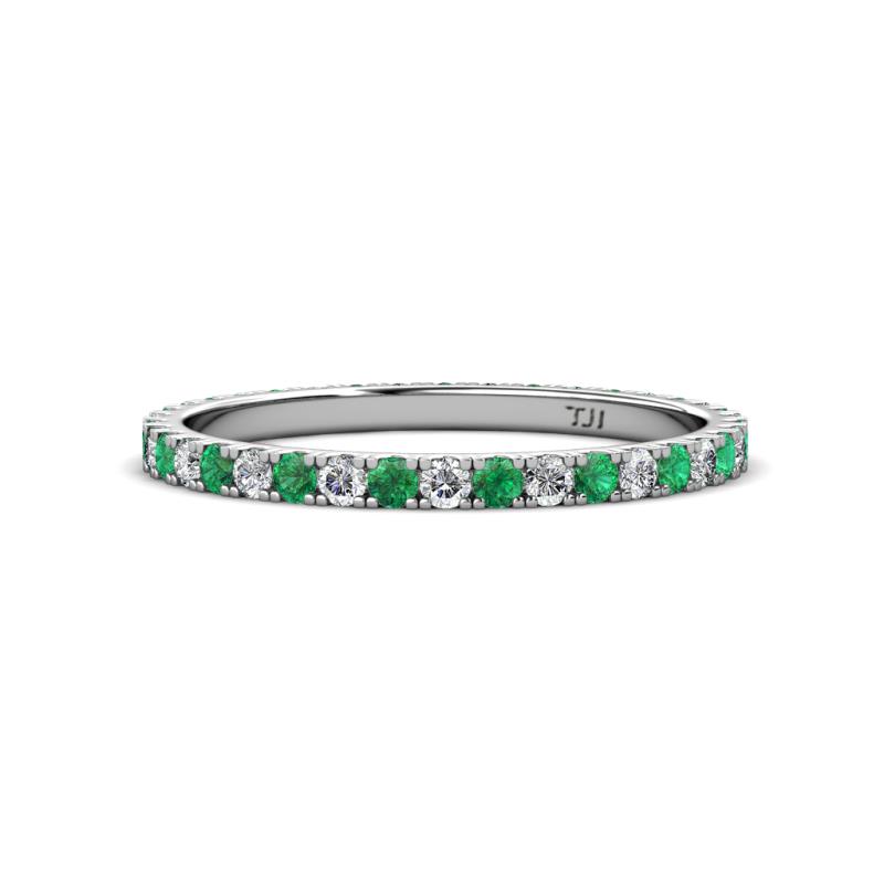 Lara 2.00 mm Emerald and Diamond Eternity Band 