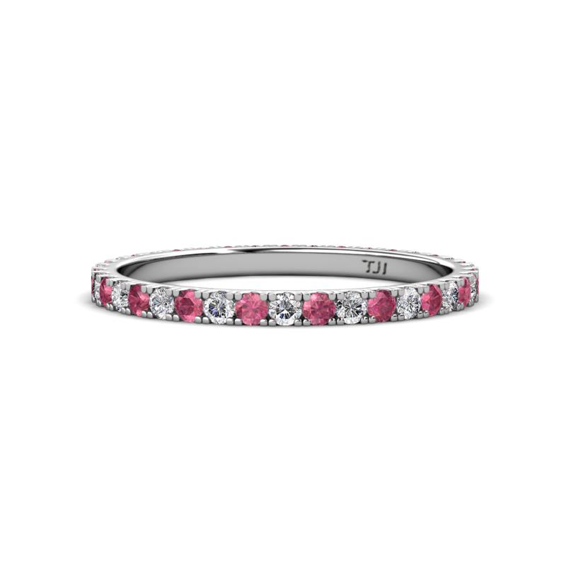Lara 2.00 mm Pink Tourmaline and Diamond Eternity Band 