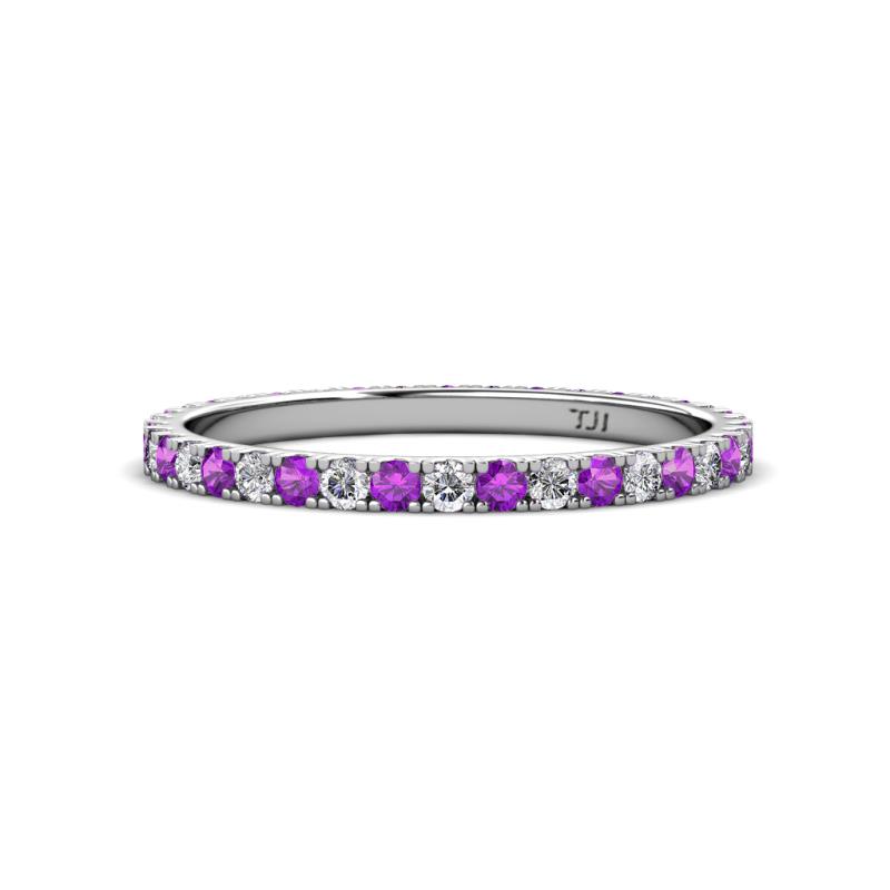 Lara 2.00 mm Amethyst and Diamond Eternity Band 