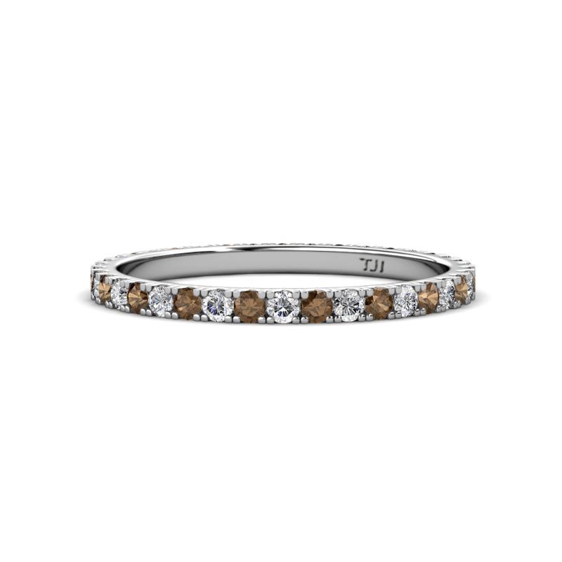 Lara 2.00 mm Smoky Quartz and Diamond Eternity Band 