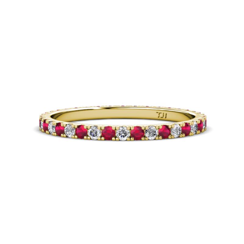 Lara 2.00 mm Ruby and Lab Grown Diamond Eternity Band 