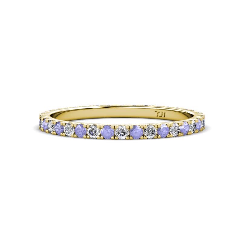 Lara 2.00 mm Tanzanite and Lab Grown Diamond Eternity Band 