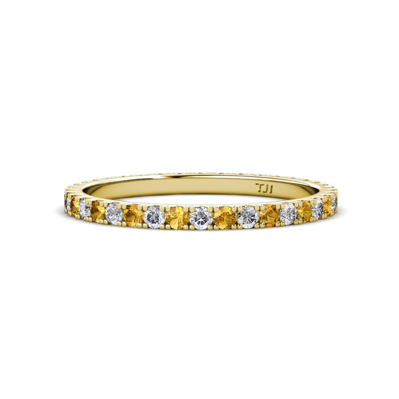 Lara 2.00 mm Citrine and Lab Grown Diamond Eternity Band 