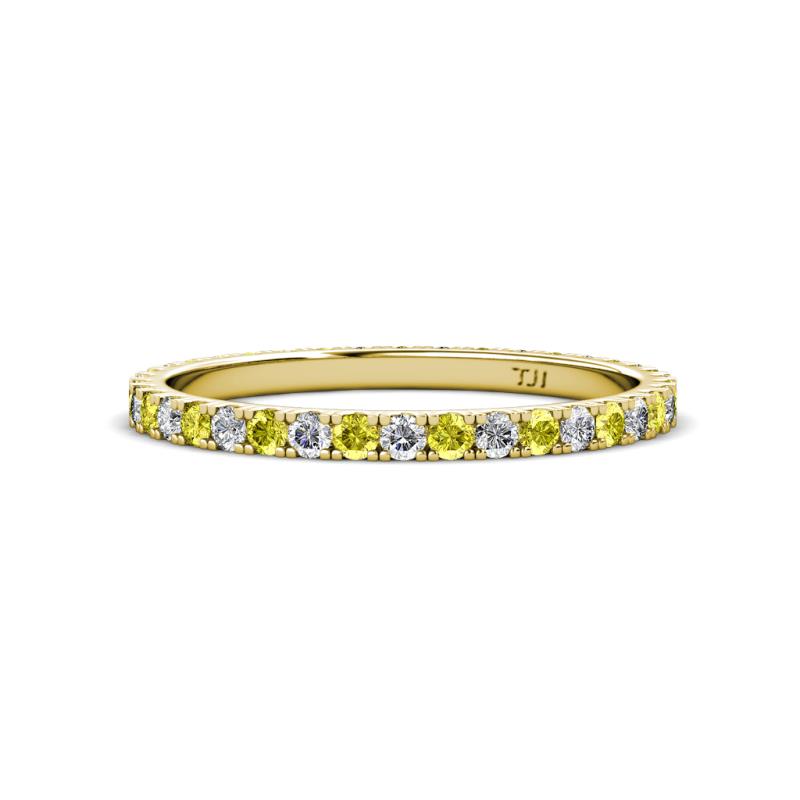 Lara 2.00 mm Yellow Diamond and Lab Grown Diamond Eternity Band 