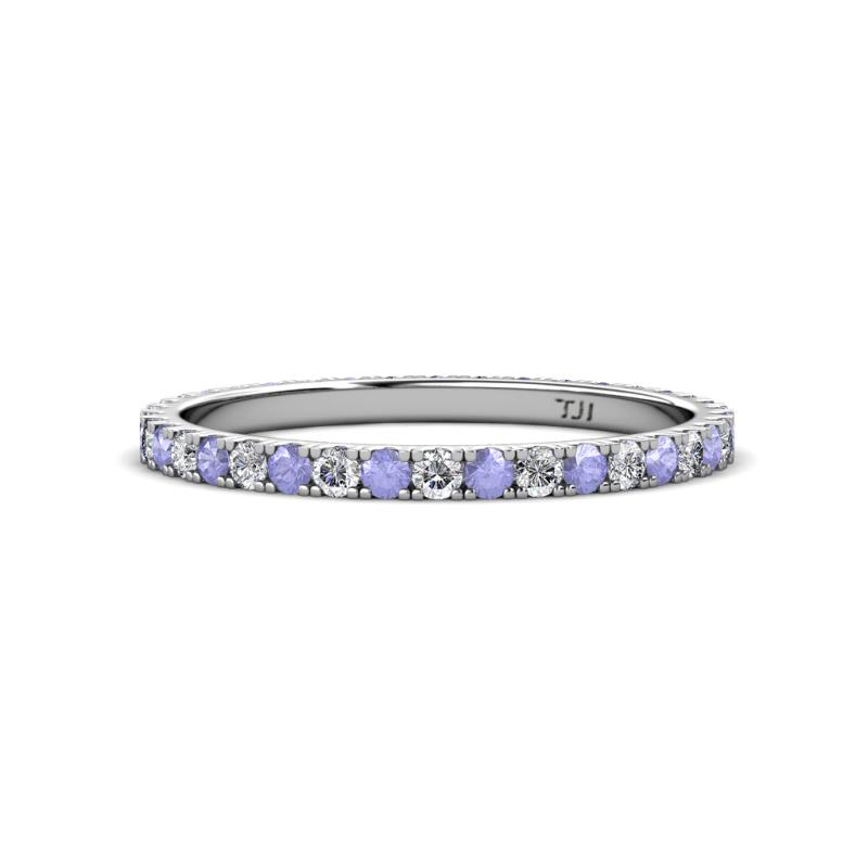 Lara 2.00 mm Tanzanite and Lab Grown Diamond Eternity Band 