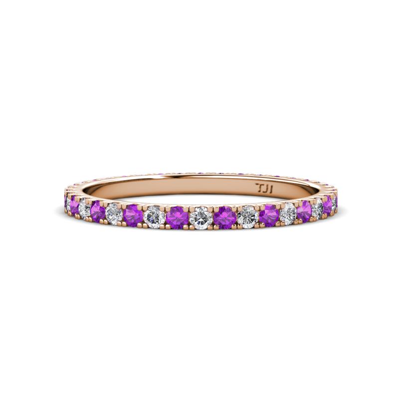 Lara 2.00 mm Amethyst and Lab Grown Diamond Eternity Band 