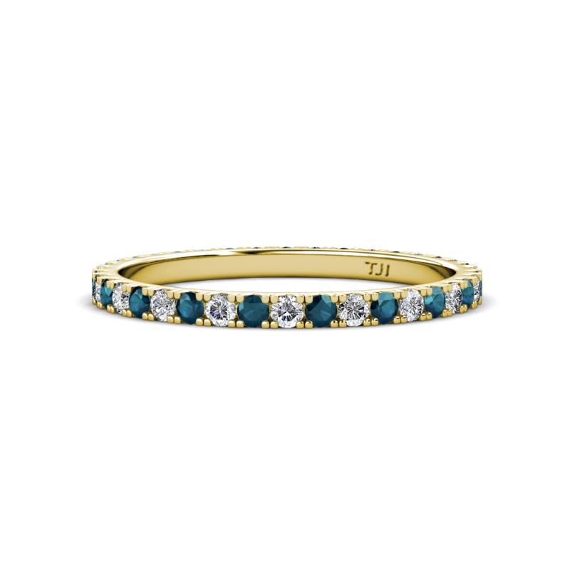 Lara 2.00 mm Blue Diamond and Lab Grown Diamond Eternity Band 