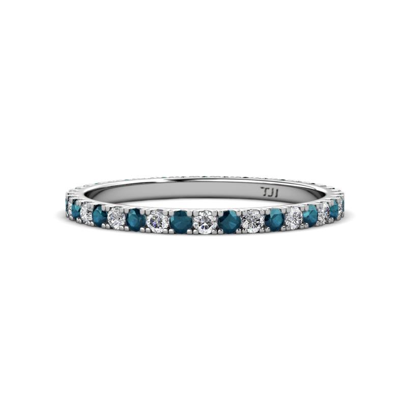 Lara 2.00 mm Blue Diamond and Lab Grown Diamond Eternity Band 