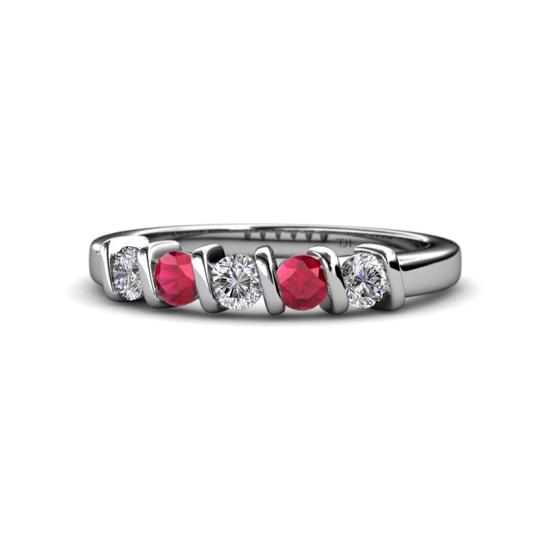 Talia Ruby and Diamond Wedding Band 