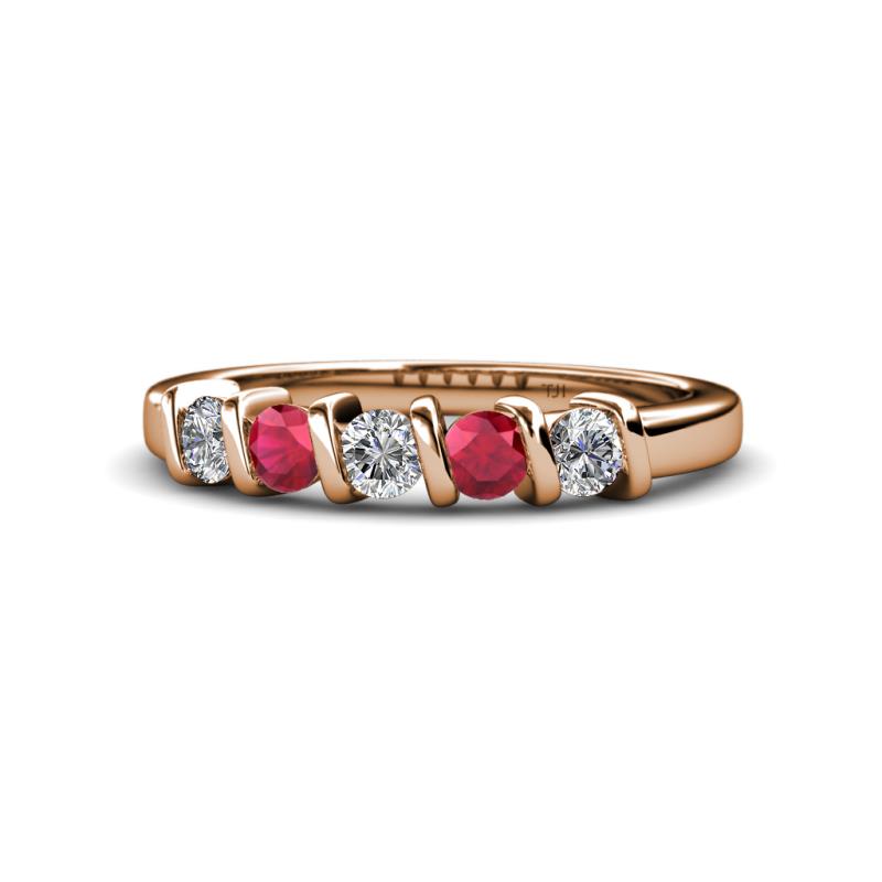 Talia Ruby and Diamond Wedding Band 