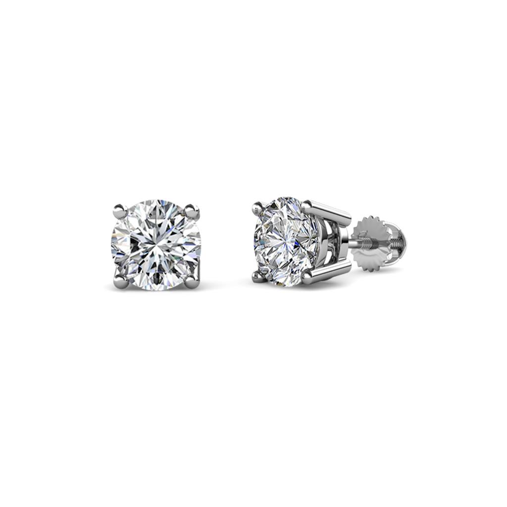 Alina Round Diamond 3/4 ctw (SI2/HI) Four Prongs Solitaire Stud Earrings 