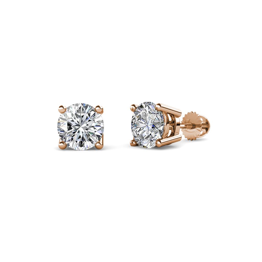 Alina Round Diamond 0.50 ctw (SI2/HI) Four Prongs Solitaire Stud Earrings 