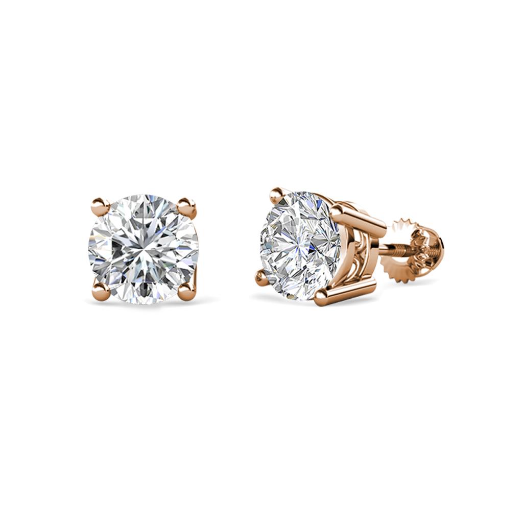 Alina Round Diamond 1.00 ctw (SI2/HI) Four Prongs Solitaire Stud Earrings 