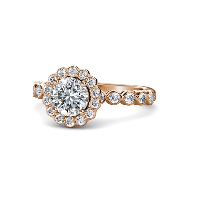 Aelan Signature Diamond Floral Halo Engagement Ring 