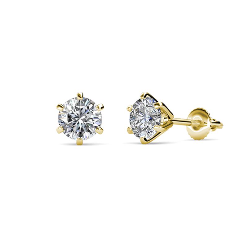Kenna Diamond (4.6mm) Martini Solitaire Stud Earrings 