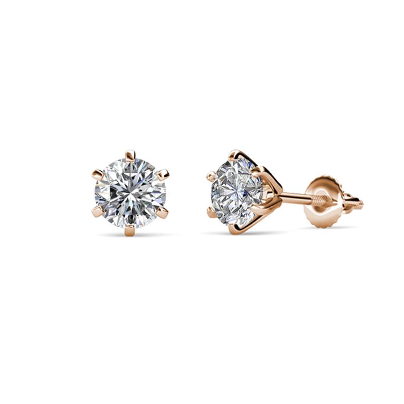 Kenna Diamond (4.6mm) Martini Solitaire Stud Earrings 