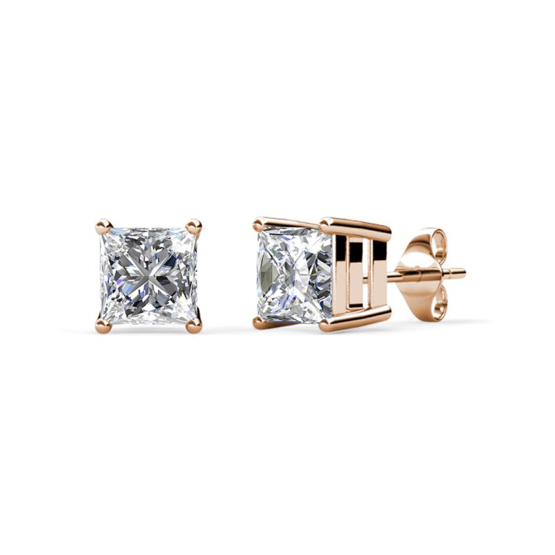 Zoey Petite Princess Cut Diamond (2.75mm) Solitaire Stud Earrings 