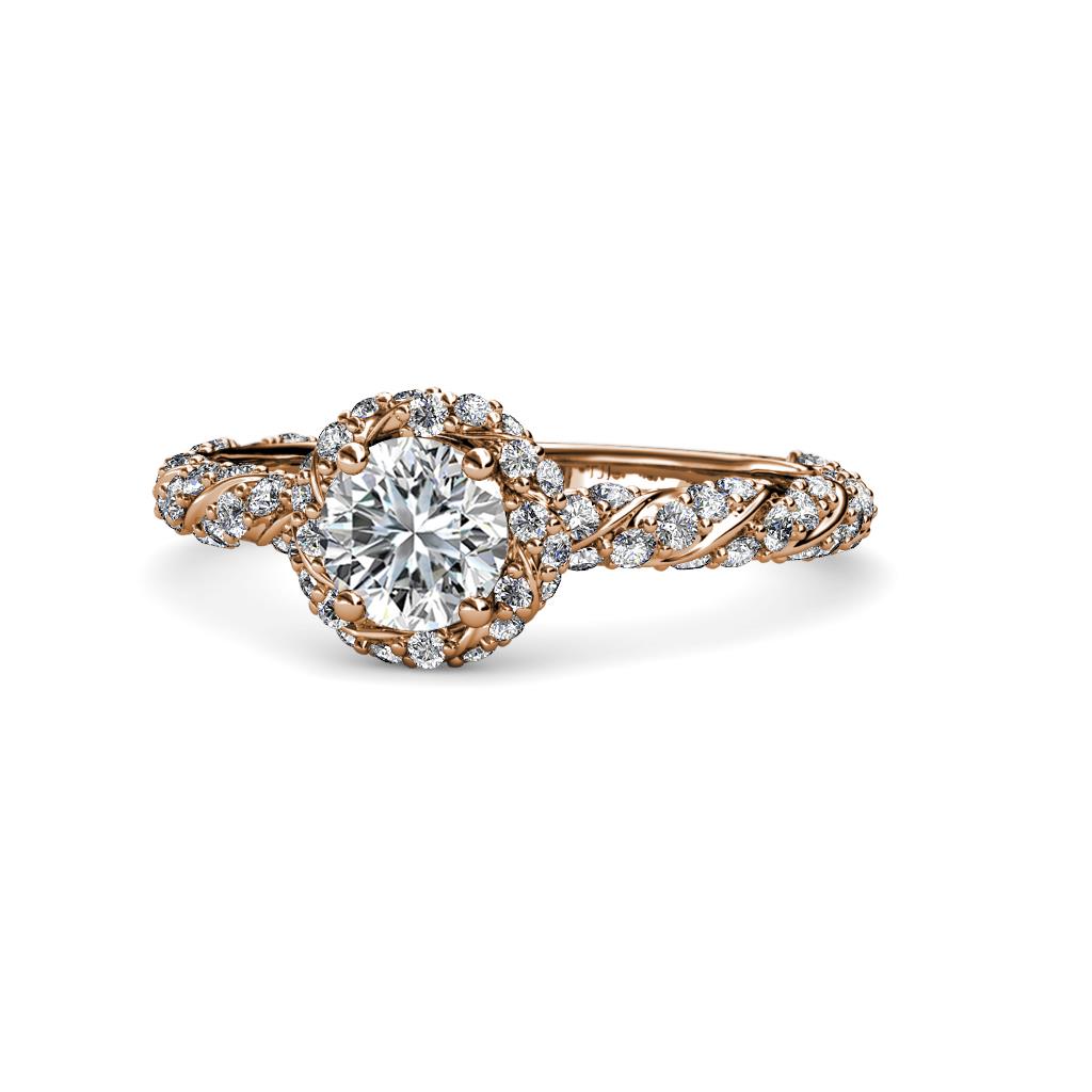 Allene Signature Round Diamond Halo Engagement Ring 