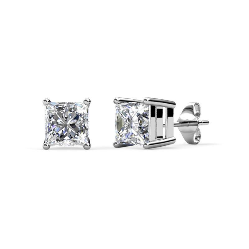 Zoey Princess Cut Diamond (3.1mm) Solitaire Stud Earrings 