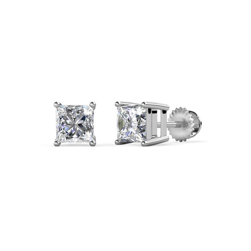 Zoey Princess Cut Diamond  1/2 ctw (SI2/HI) Four Prongs Solitaire Stud Earrings 