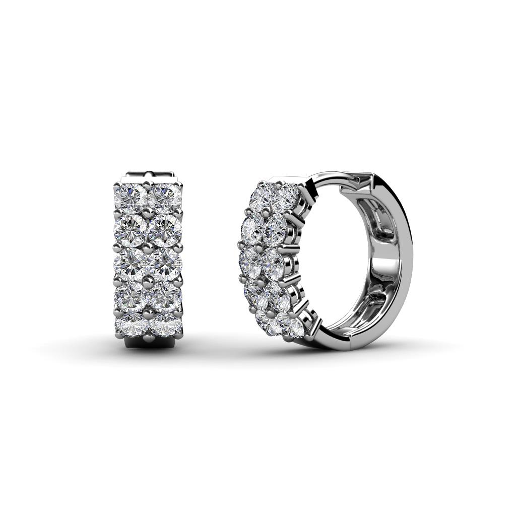 Candice 2.00 mm Petite Lab Grown Diamond Double Row Hoop Earrings 