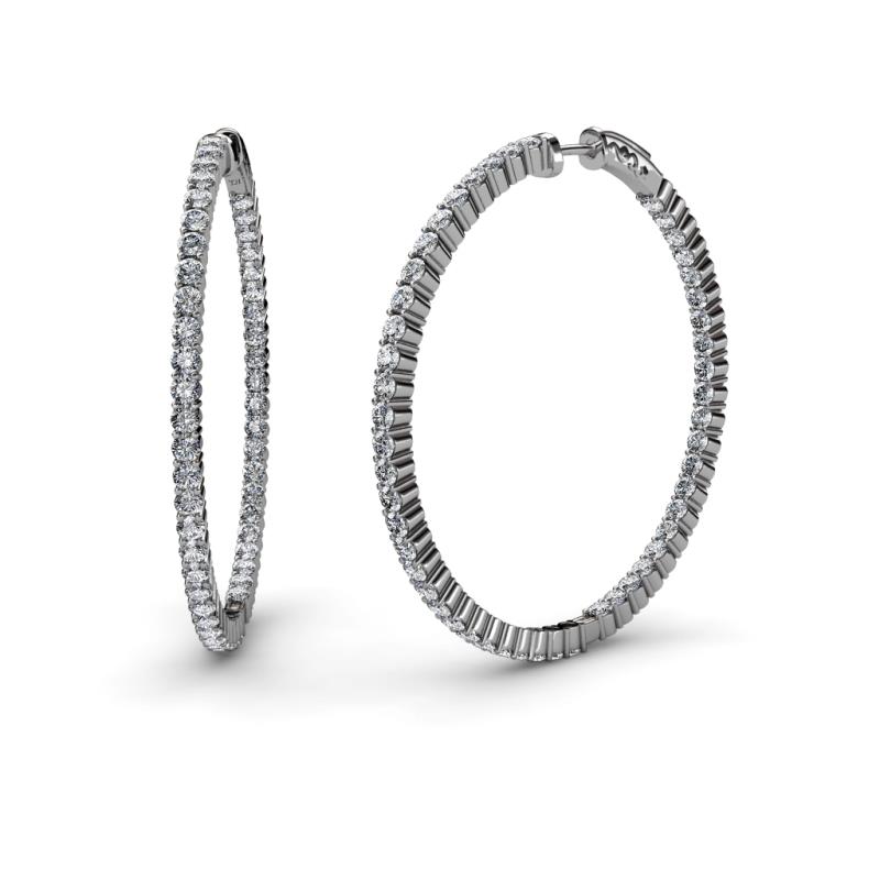 Carisa 2.50 ctw (1.80 mm) Inside Outside Round Lab Grown Diamond Eternity Hoop Earrings 
