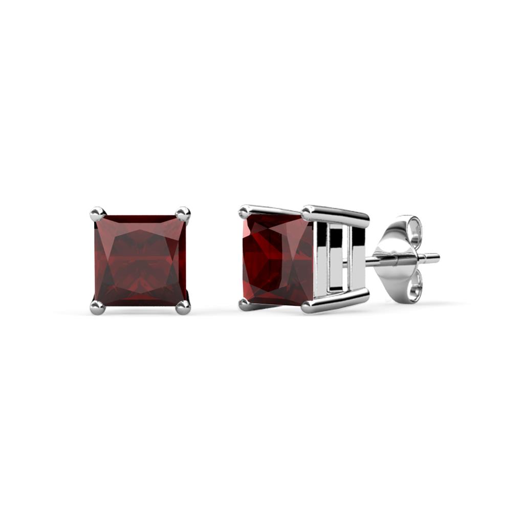 Zoey Red Garnet (4mm) Solitaire Stud Earrings 