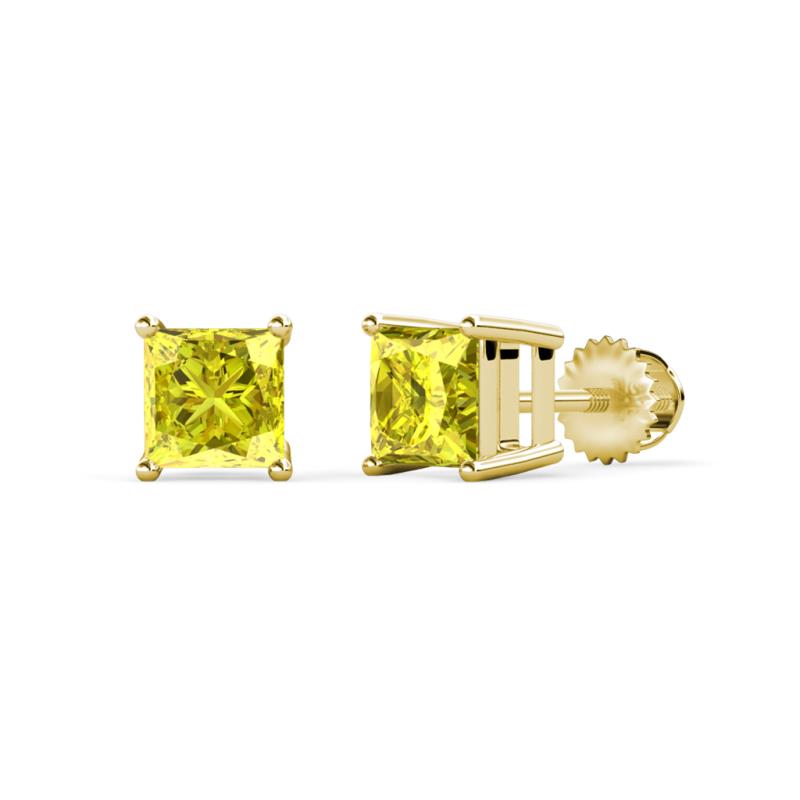 Zoey Yellow Diamond (4mm) Solitaire Stud Earrings 