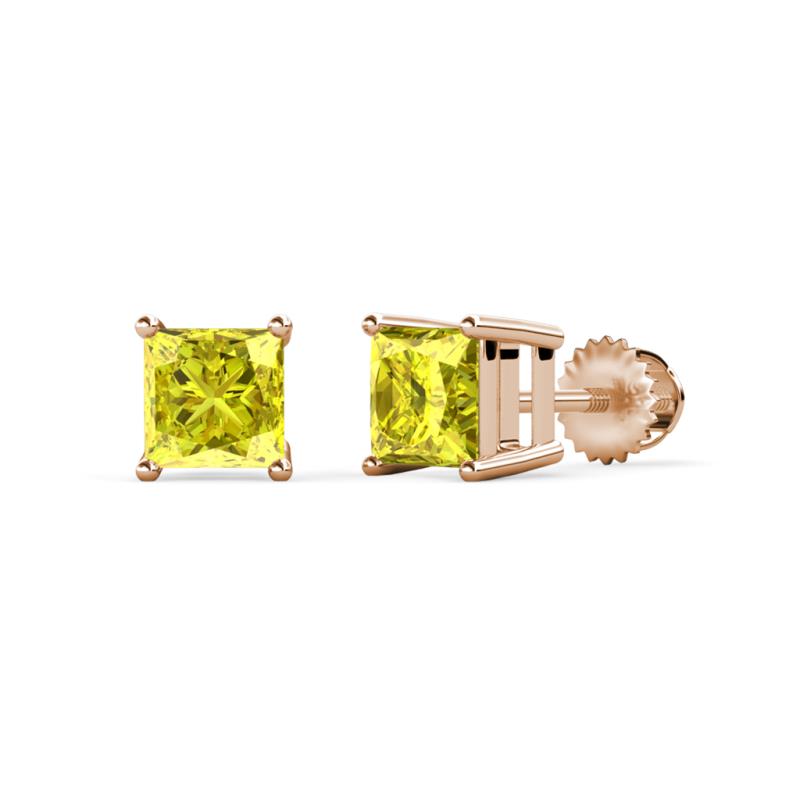 Zoey Yellow Diamond (4mm) Solitaire Stud Earrings 