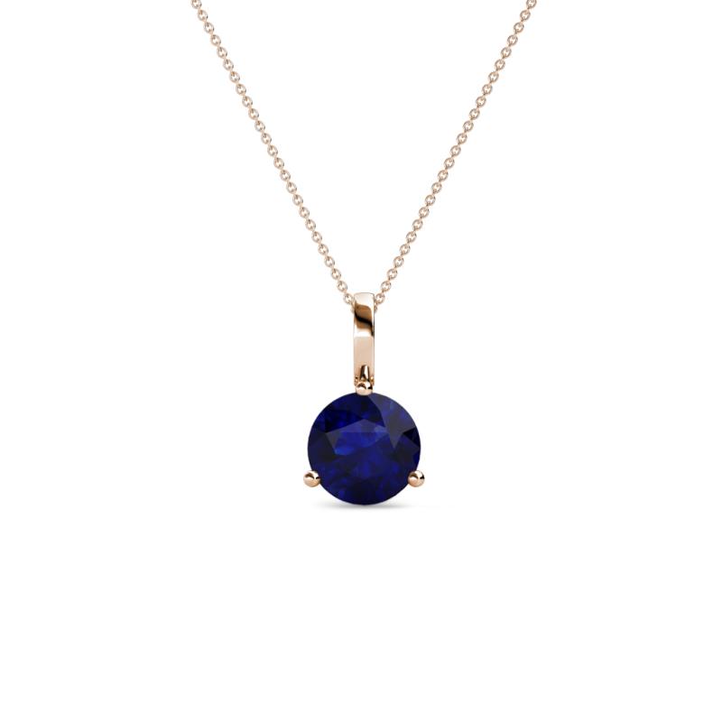 Sheryl 5.00 mm Blue Sapphire Solitaire Pendant 