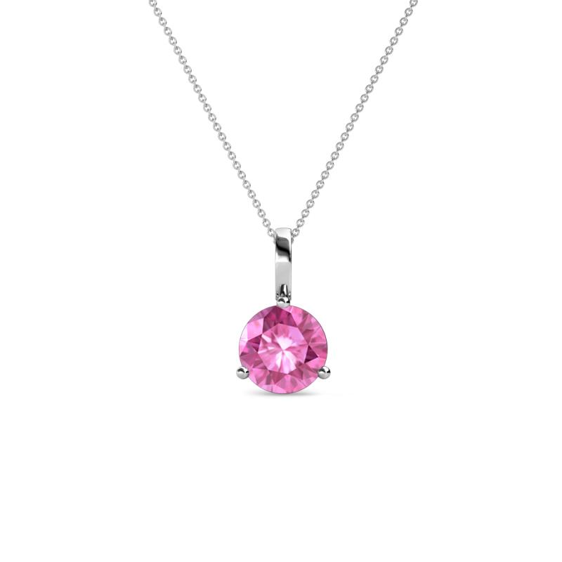 Sheryl 5.00 mm Pink Sapphire Solitaire Pendant 