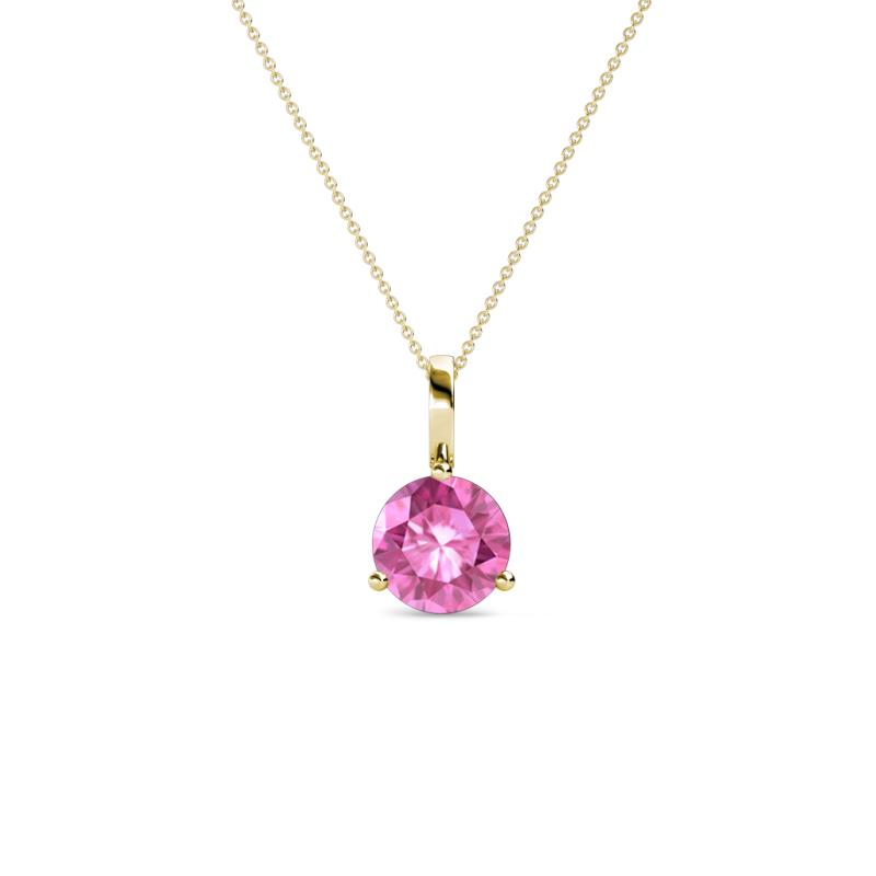 Sheryl 5.00 mm Pink Sapphire Solitaire Pendant 