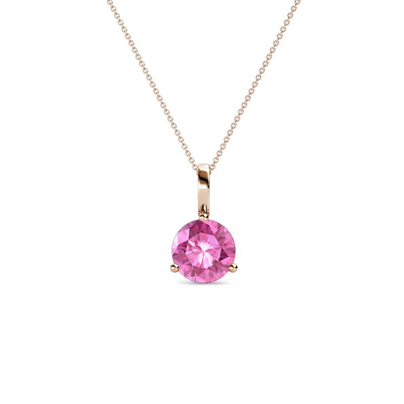 Sheryl 5.00 mm Pink Sapphire Solitaire Pendant 