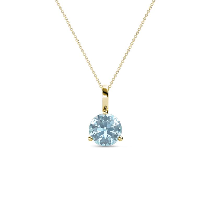 Sheryl 5.00 mm Aquamarine Solitaire Pendant 
