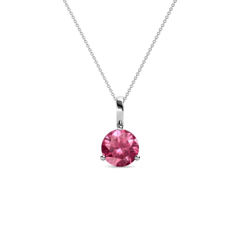 Sheryl 5.00 mm Pink Tourmaline Solitaire Pendant 