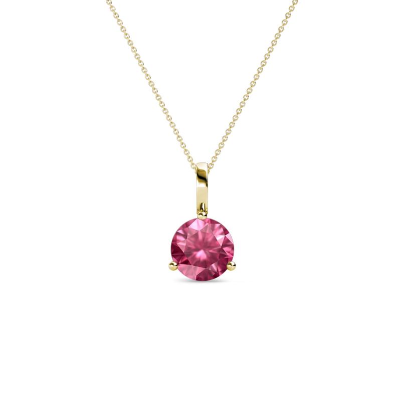 Sheryl 5.00 mm Pink Tourmaline Solitaire Pendant 