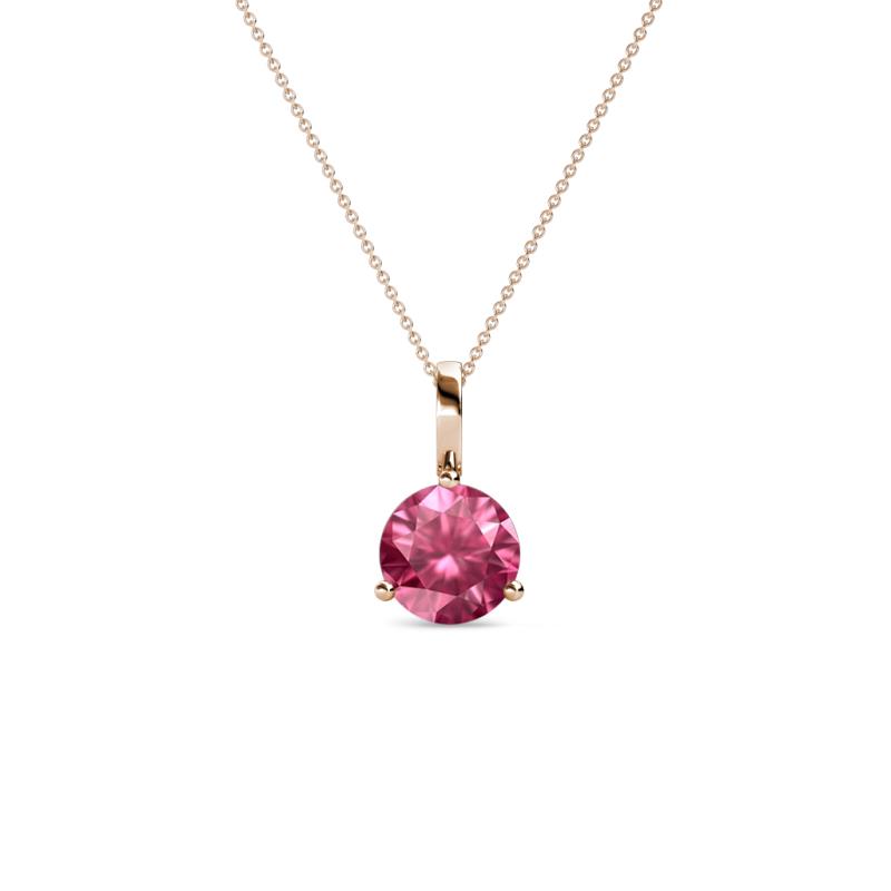 Sheryl 5.00 mm Pink Tourmaline Solitaire Pendant 