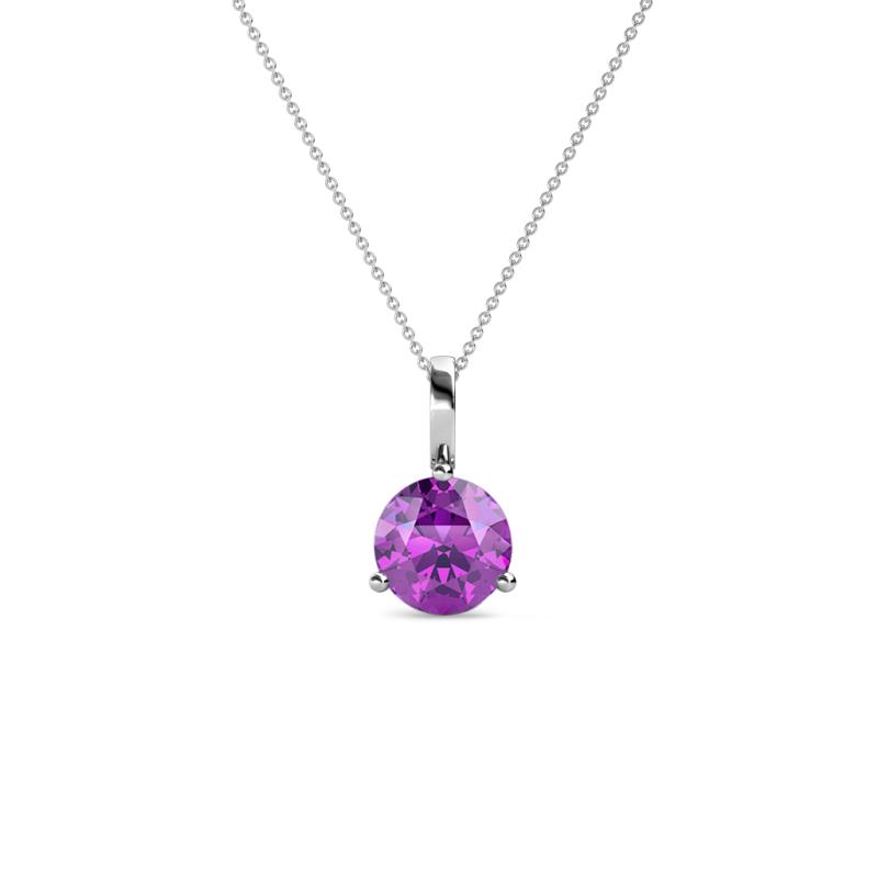 Sheryl 5.00 mm Amethyst Solitaire Pendant 