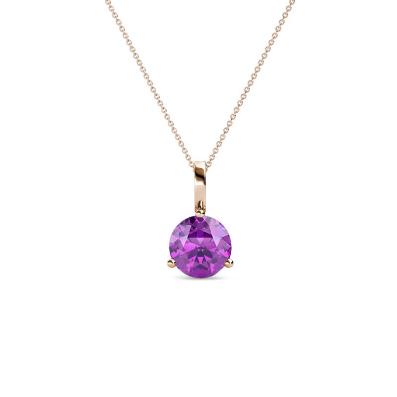 Sheryl 5.00 mm Amethyst Solitaire Pendant 