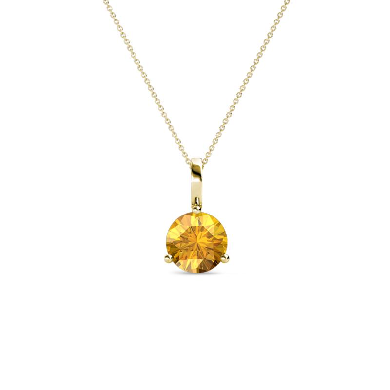 Sheryl 5.00 mm Citrine Solitaire Pendant 