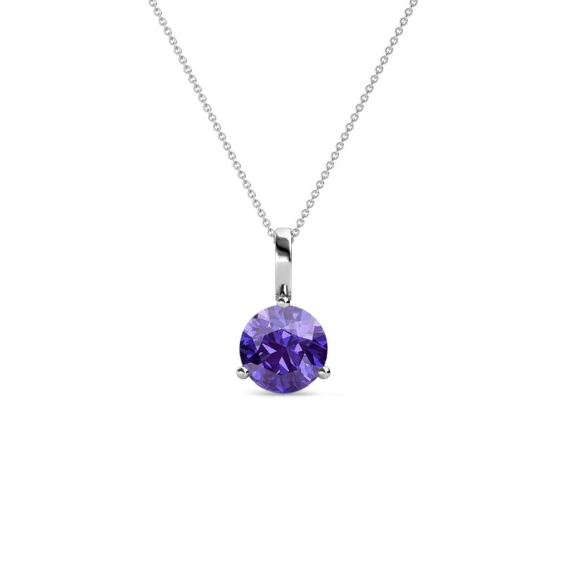 Sheryl 5.00 mm Iolite Solitaire Pendant 
