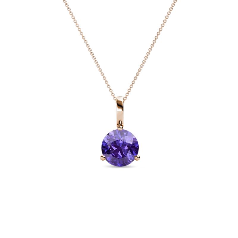 Sheryl 5.00 mm Iolite Solitaire Pendant 