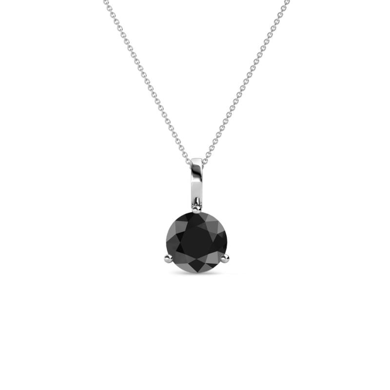 Sheryl 5.00 mm Black Diamond Solitaire Pendant 